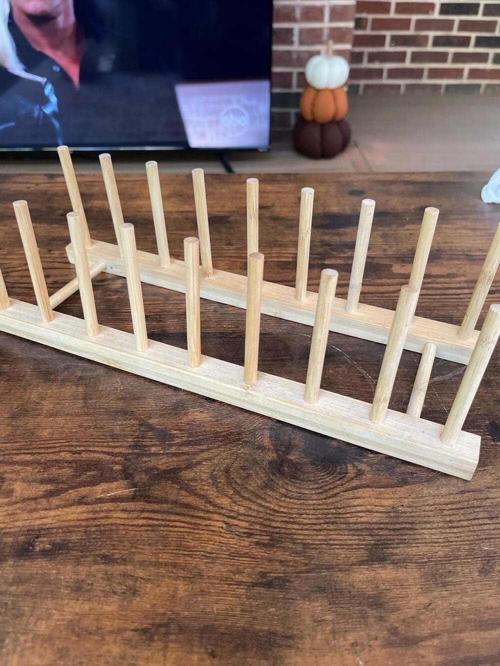 Bamboo Plate Rack Dish Drying Rack Natural Wood Organizer